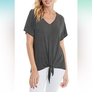 Cable & Gauge Women's Sport Garment  Cross-Over V-Neck Raglan Tee *